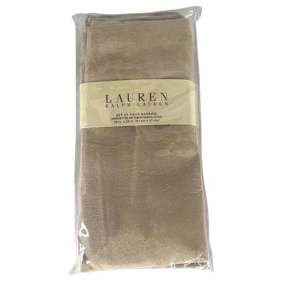 Lauren Ralph Lauren Other - New Ralph Lauren Bountiful Pebble Cloth Napkin Set Of 4 Beige 20" X 20" Jacquard